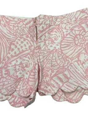 Lilly Pulitzer Pink & White Scallop Hem Printed Skorts 0